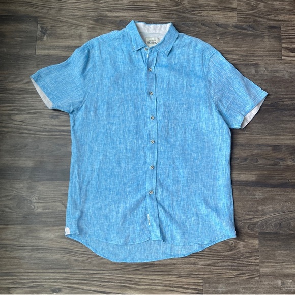 Report Collection Heritage 100% Linen Short Sleeve Button-Up Shirt - Picture 2 of 11